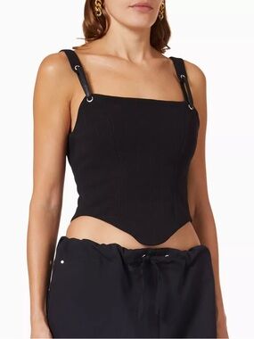 paris georgia lottie corset bustier crop tank top in bonded fabric